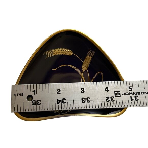 Vintage Alka Bavaria Amber Fine Kobalt Gold Wheat Decorative Ceramic Dish - Picture 4 of 5